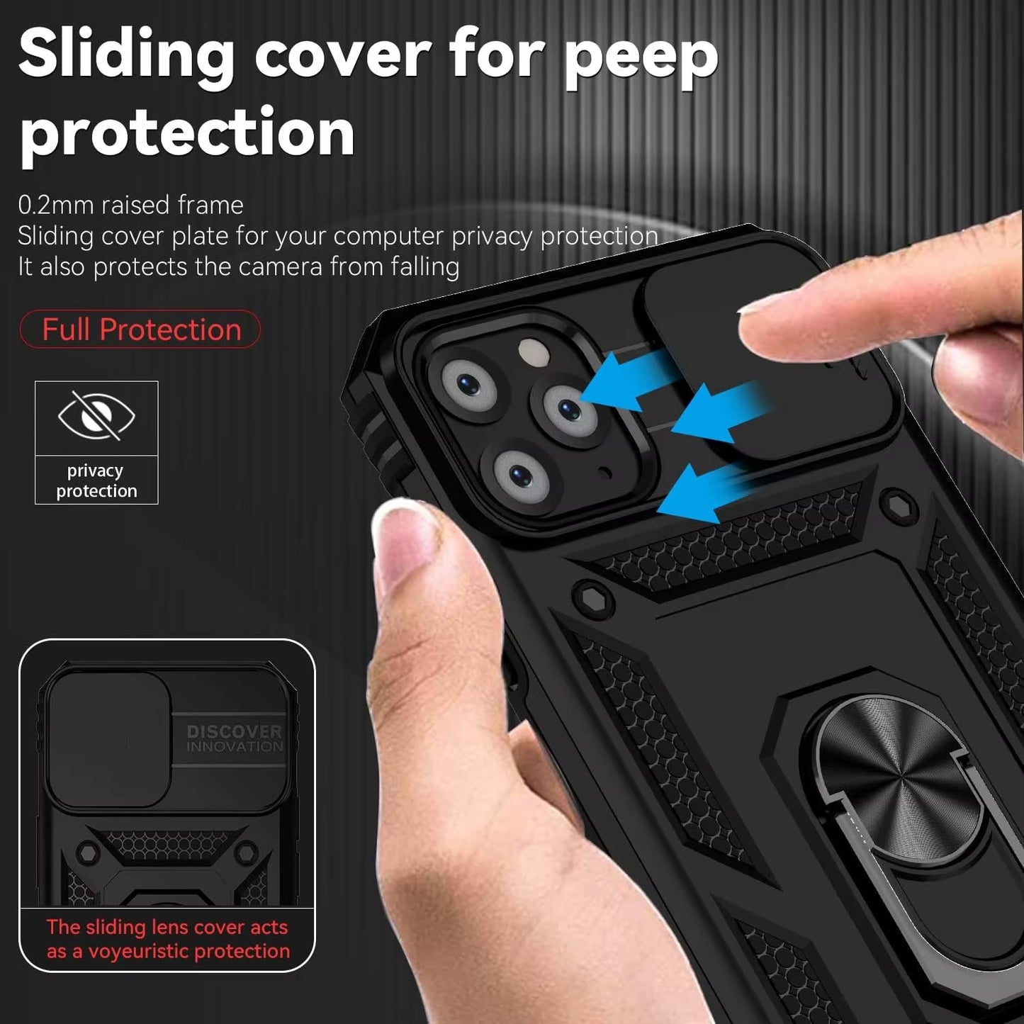 "iPhone 11 Case with Lens Cover & Kickstand Drop Protection"
