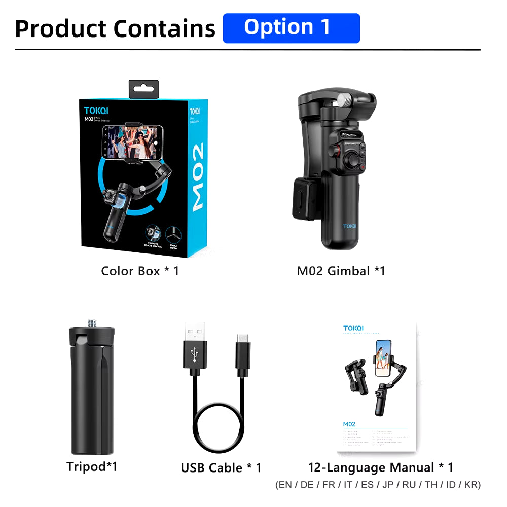 3-Axis Handheld Gimbal Stabilizer with Tripod for Smartphones