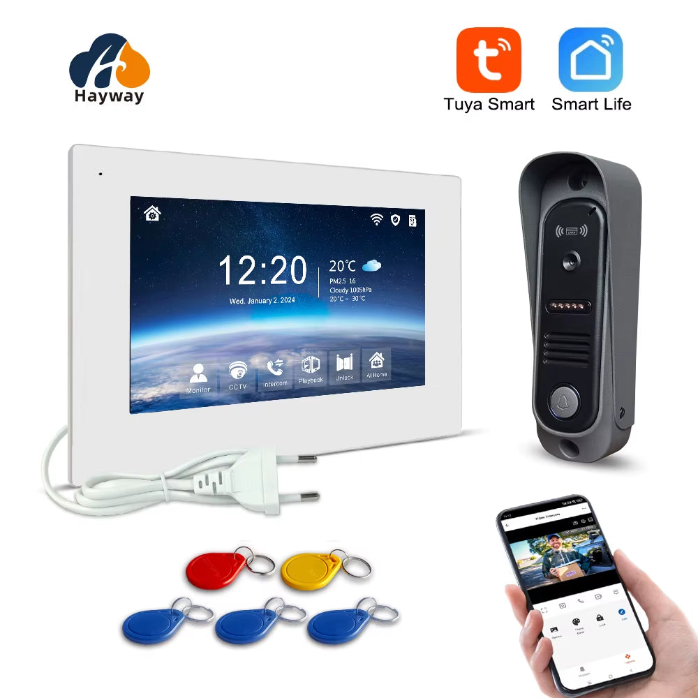 WiFi TUYA Video Doorbell 1080P with 7'' Touchscreen