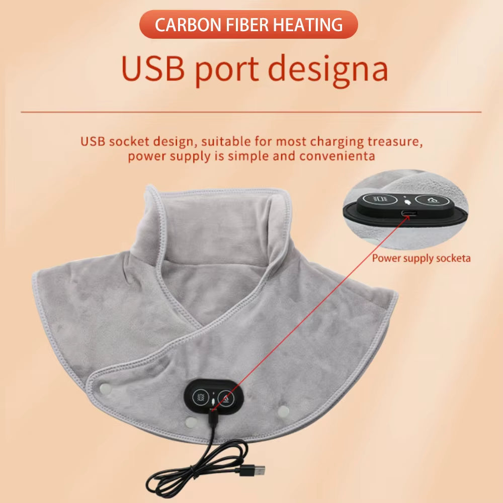 Electric Heating Neck & Shoulder Massager with USB & Heat