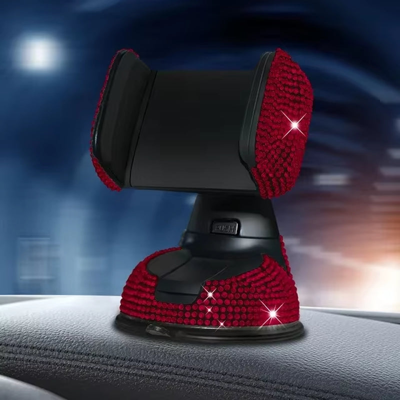 2024 Pink Diamond Car Phone Holder Stand for Women