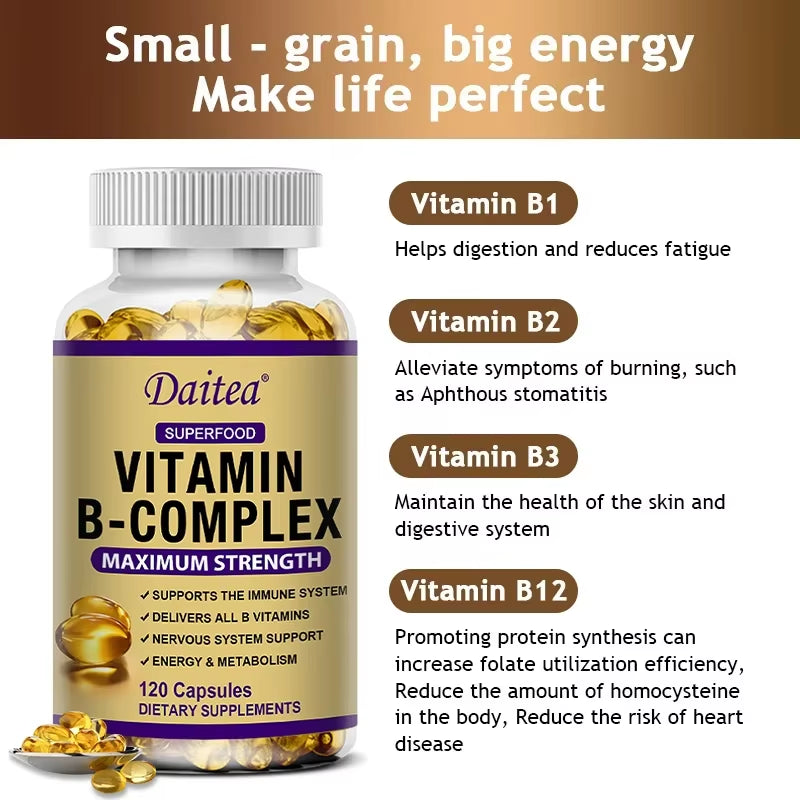 Vitamin B-Complex Supplement for Energy, Immunity & Metabolism
