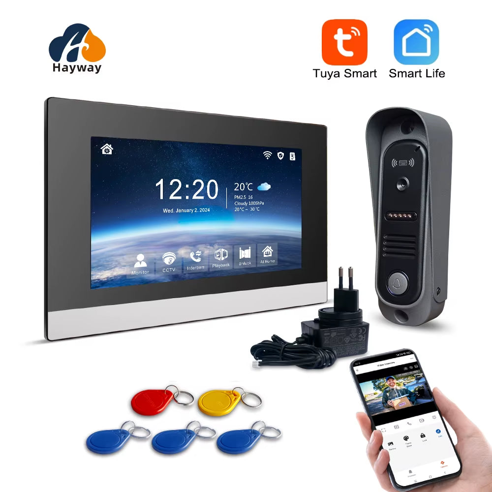 WiFi TUYA Video Doorbell 1080P with 7'' Touchscreen