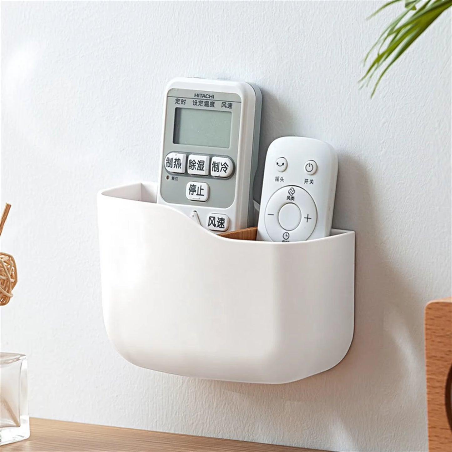 Punch-Free Wall-Mounted Phone & Remote Storage Holder