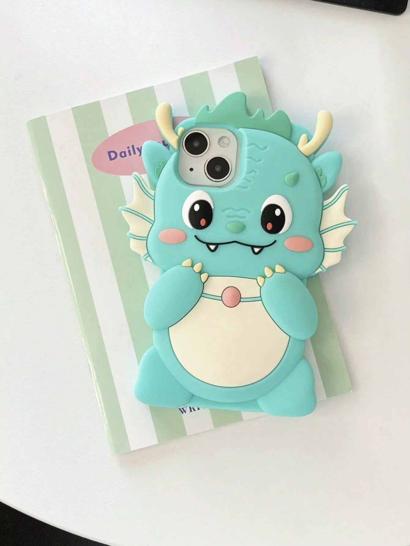 Soft Silicone Dragon Baby Phone Case - Light Blue, Kawaii