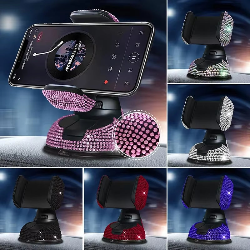 2024 Pink Diamond Car Phone Holder Stand for Women