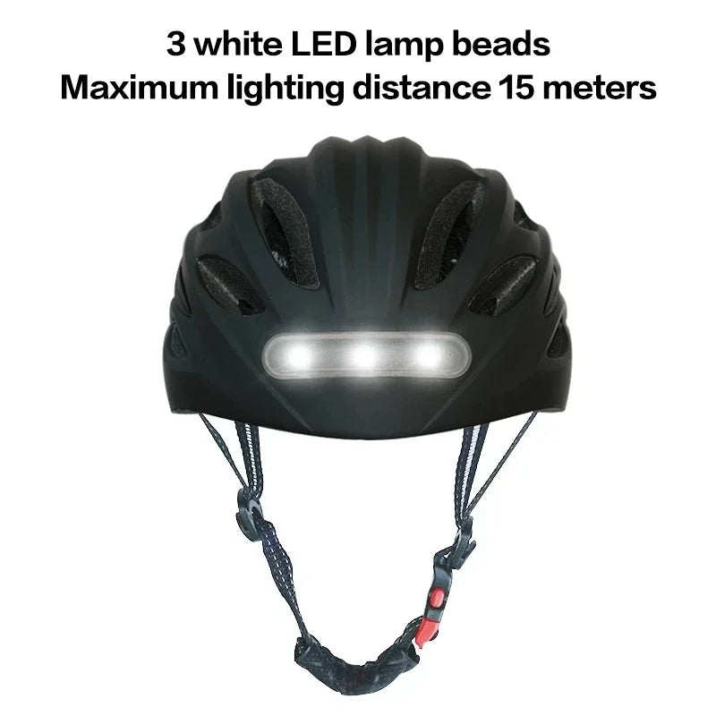 LED Cycling Helmet with Tail Light – Integrally Molded Outdoor Bike Helmet for Men