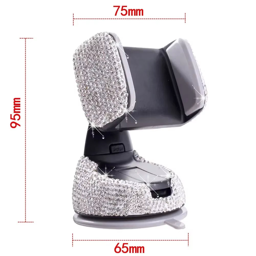 2024 Pink Diamond Car Phone Holder Stand for Women