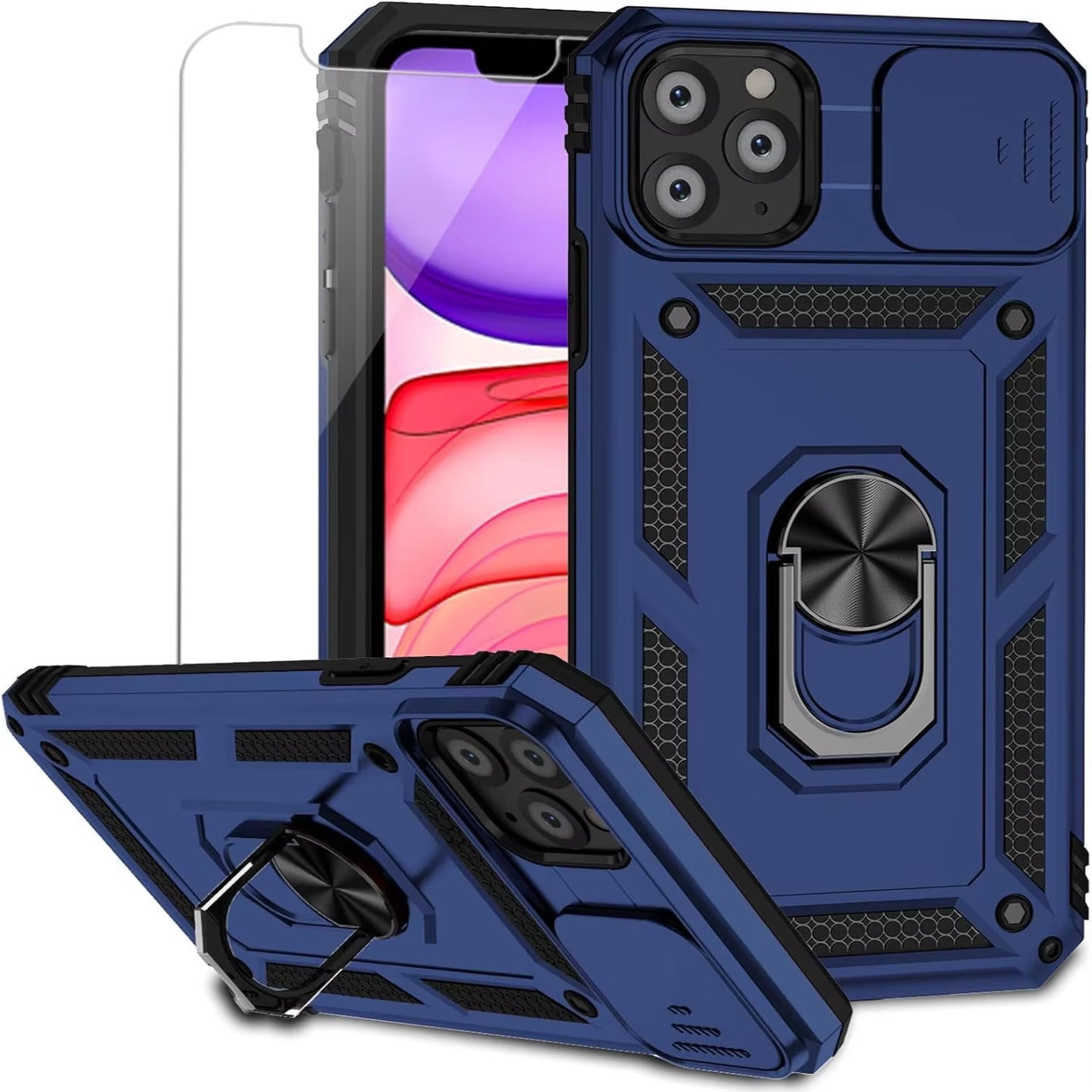 "iPhone 11 Case with Lens Cover & Kickstand Drop Protection"