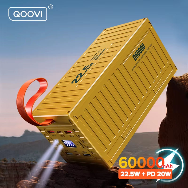60000mAh Power Bank 22.5W Fast Charger for iPhone/Xiaomi
