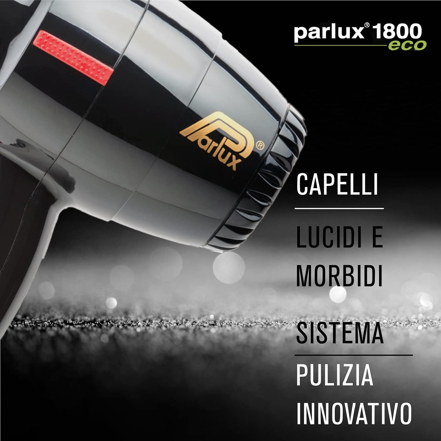 1800 Eco Friendly 1280 Watt Hair Dryer, Black