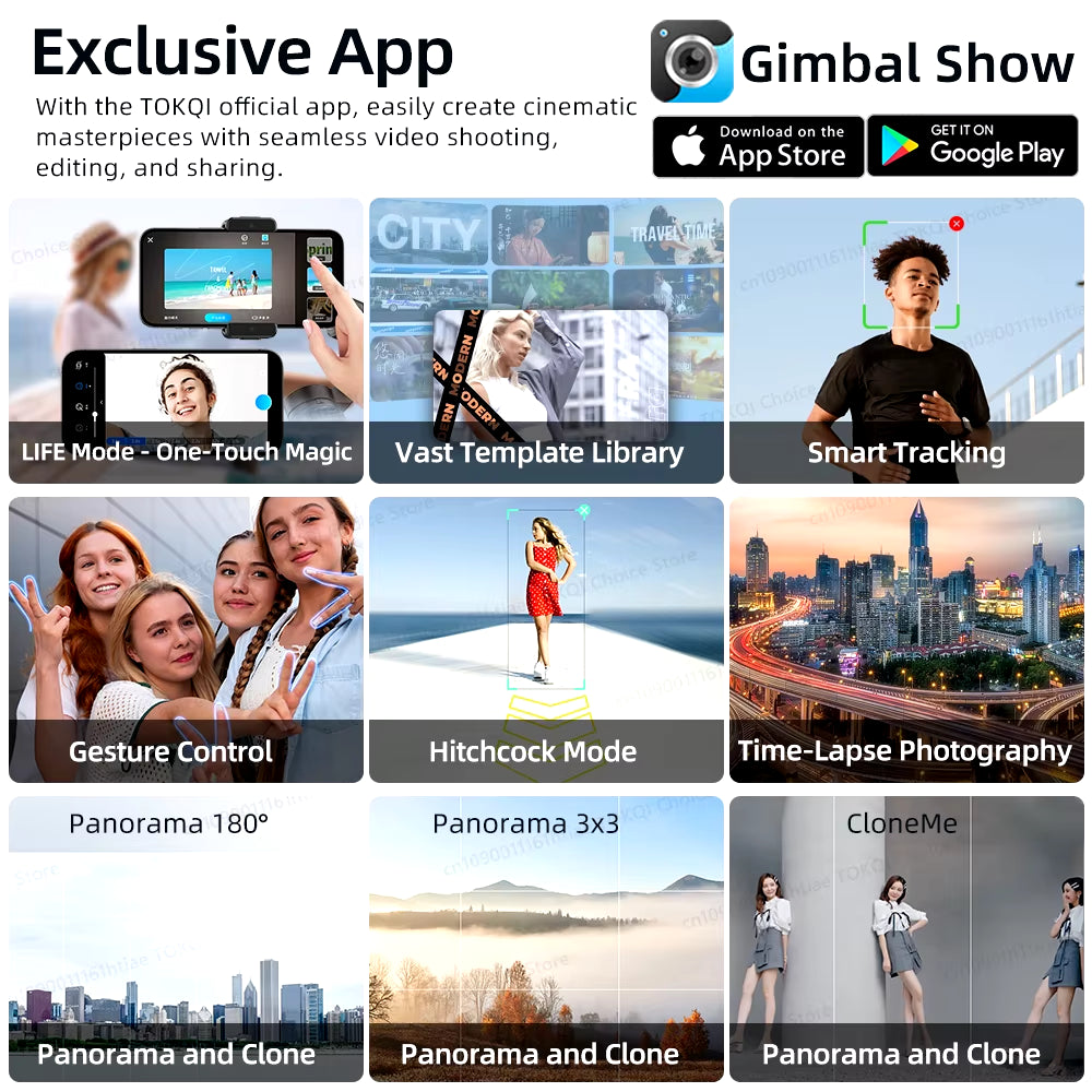 3-Axis Handheld Gimbal Stabilizer with Tripod for Smartphones