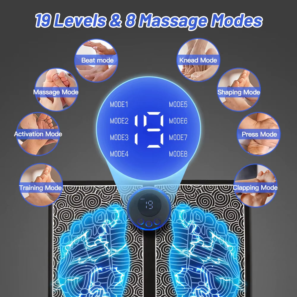 EMS Electric Foot Massager Pad with USB Charging