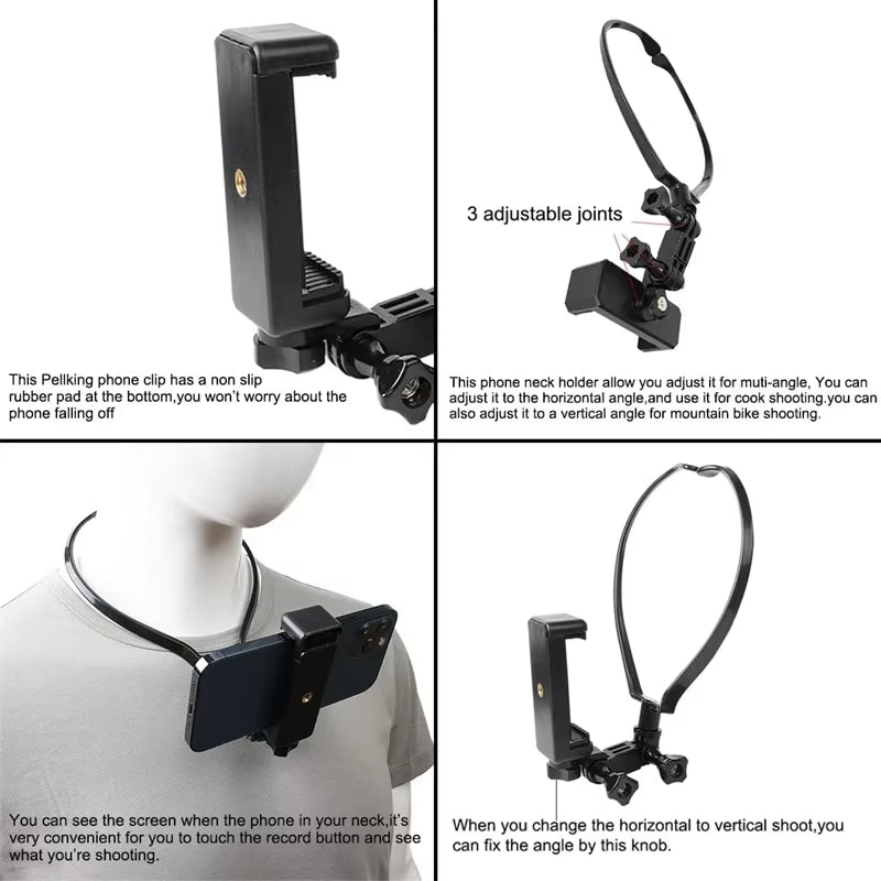 Hands-Free Neck Holder for iPhone, Samsung & GoPro
