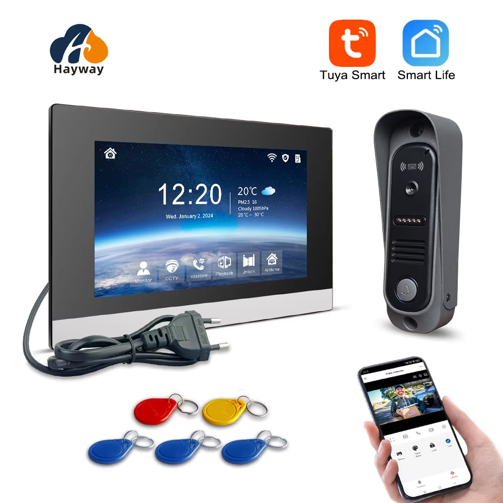 WiFi TUYA Video Doorbell 1080P with 7'' Touchscreen