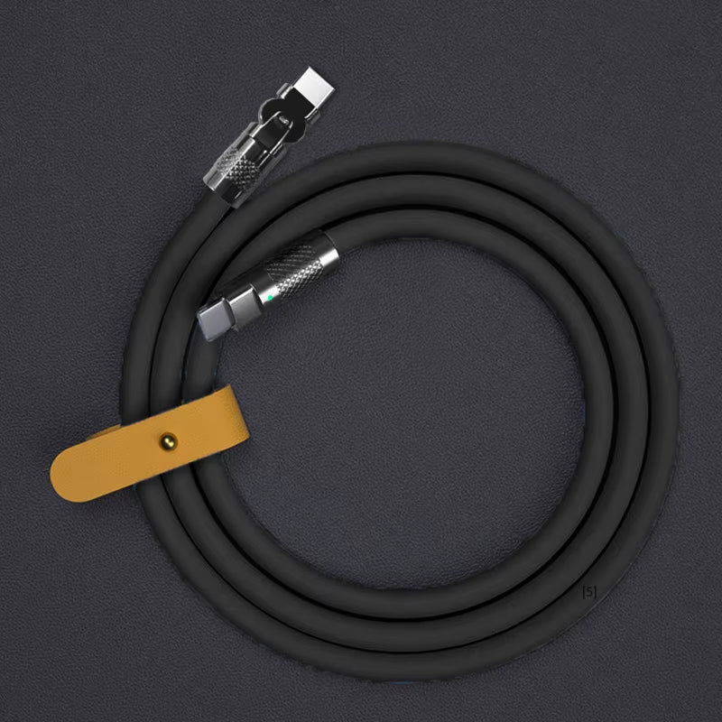 120W 6A Fast Charge Type-C Rotating Elbow Cable (1M/2M)