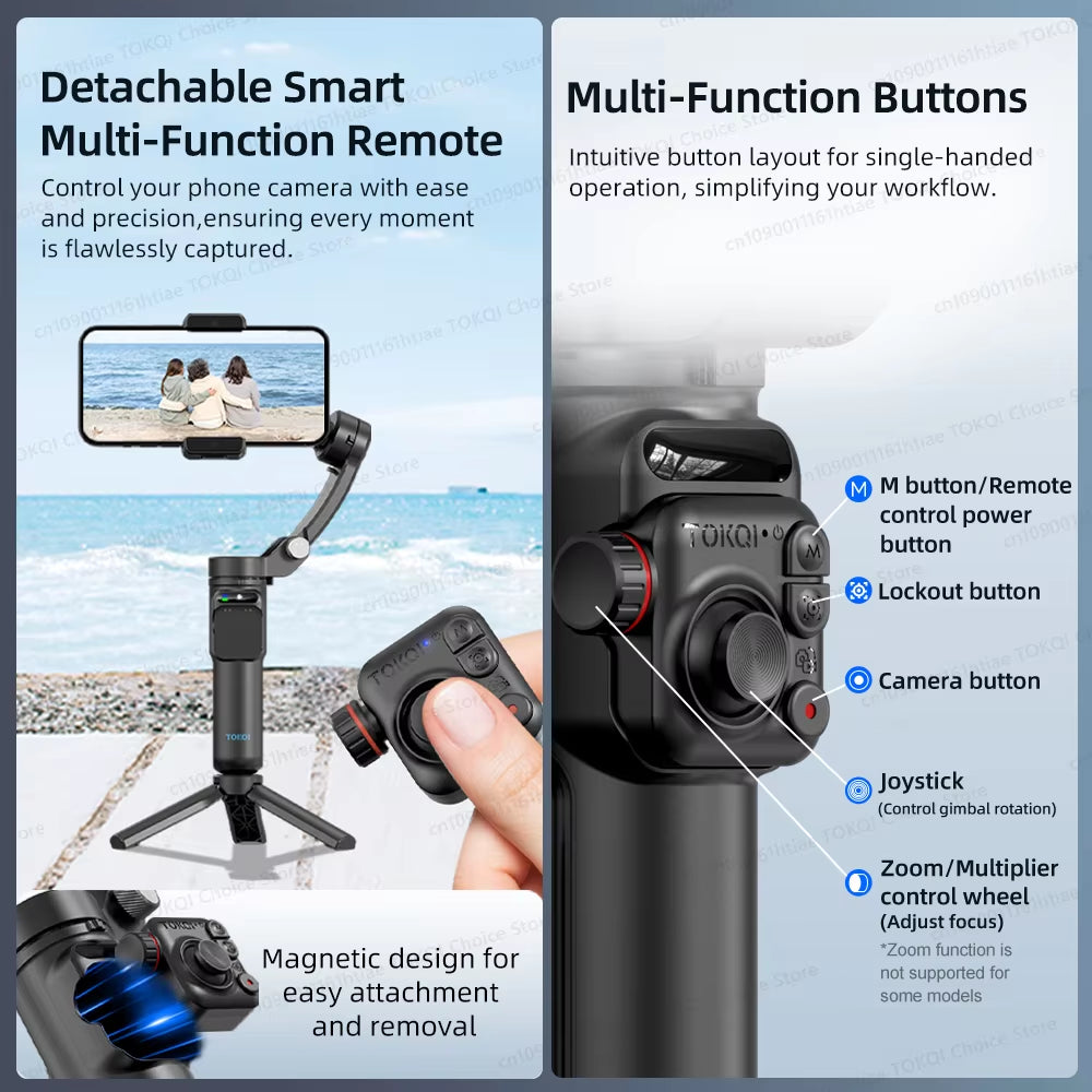 3-Axis Handheld Gimbal Stabilizer with Tripod for Smartphones