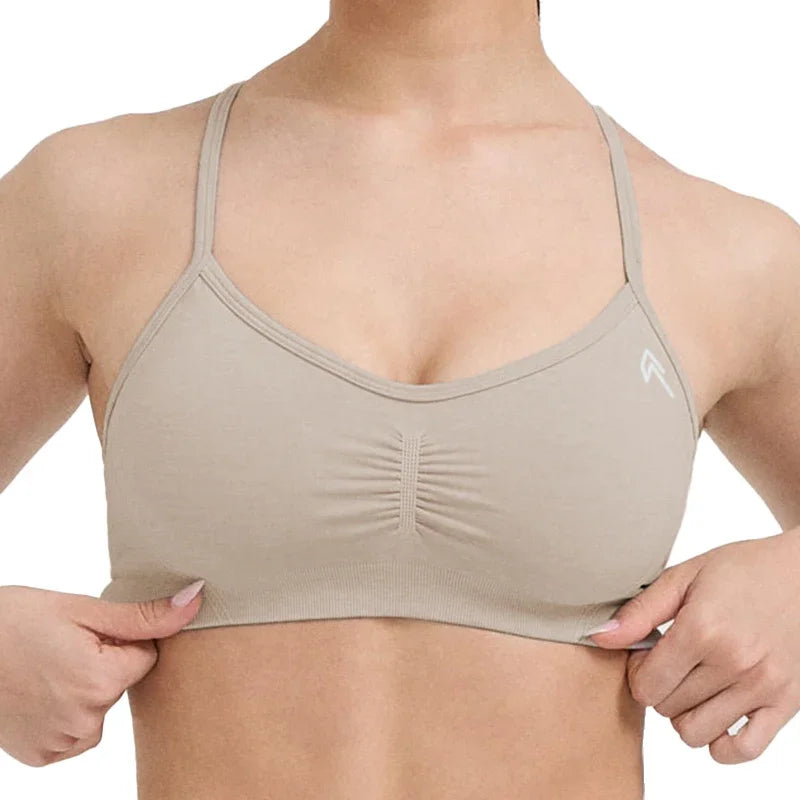New Effortless Strappy Bralette Seamless Spandex Woman Fitness Elastic Breathable Breast Enhancement Leisure Sports Underwear
