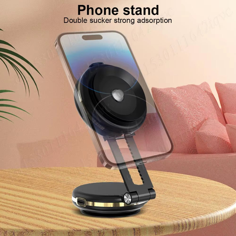 Foldable Dual Vacuum Car Phone Holder - Universal Mount Stand