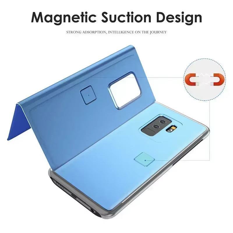 Luxury Smart Mirror Flip Case for Xiaomi Poco M5S 4G