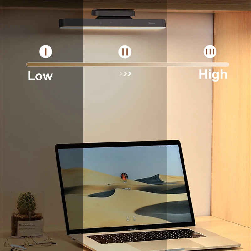 Magnetic LED Table Lamp with Stepless Dimming, Rechargeable
