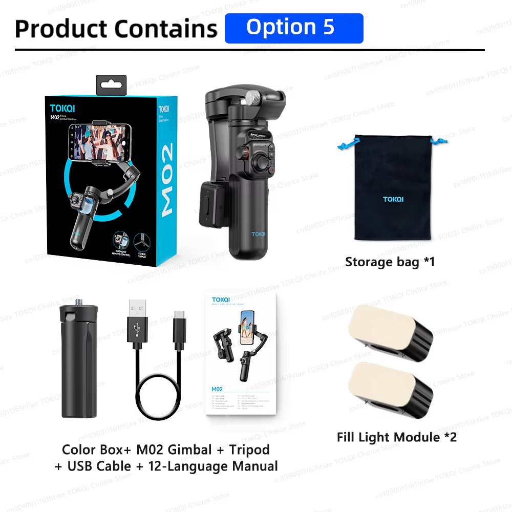 3-Axis Handheld Gimbal Stabilizer with Tripod for Smartphones