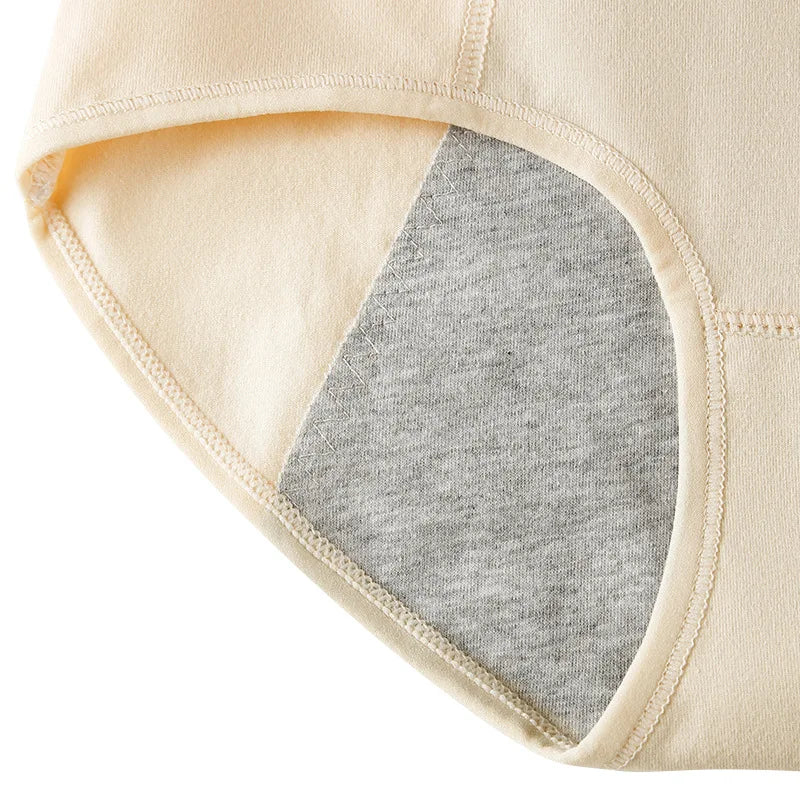 Women's Cotton Menstrual Underwear – Breathable Mid-Rise Period Panties for Comfort & Protection