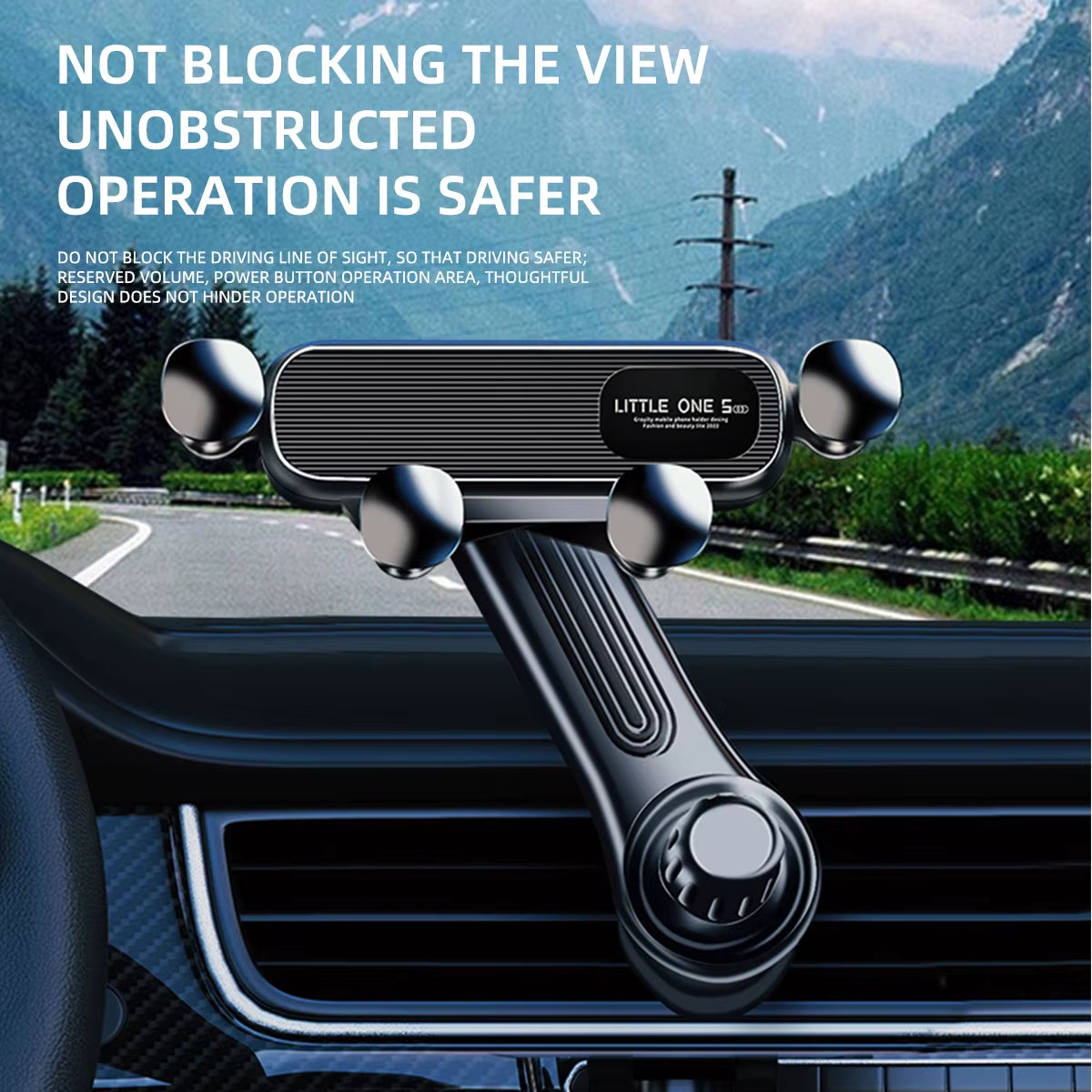 Gravity Car Phone Holder Universal Air Vent Mount for 4.7-7" Phones