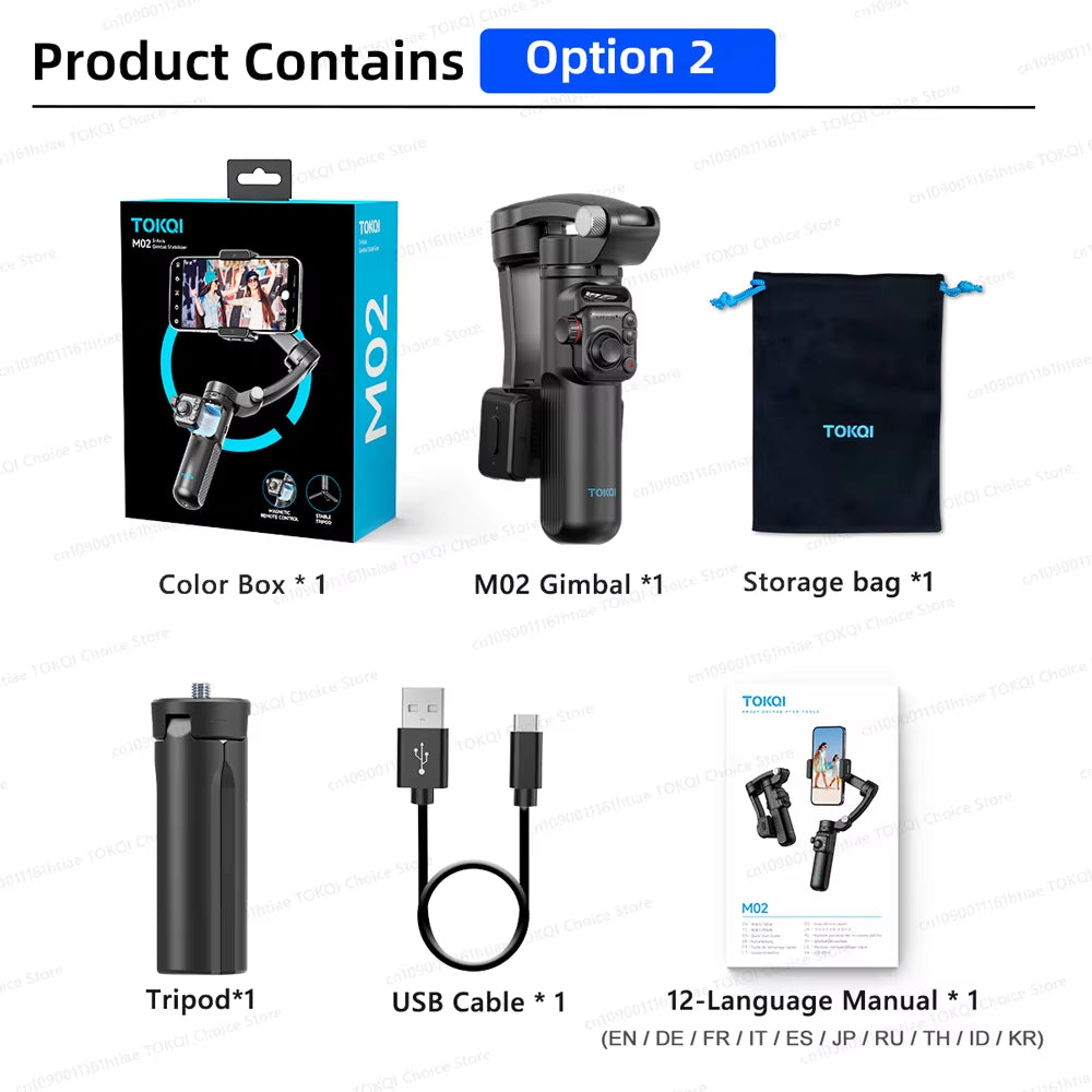 3-Axis Handheld Gimbal Stabilizer with Tripod for Smartphones