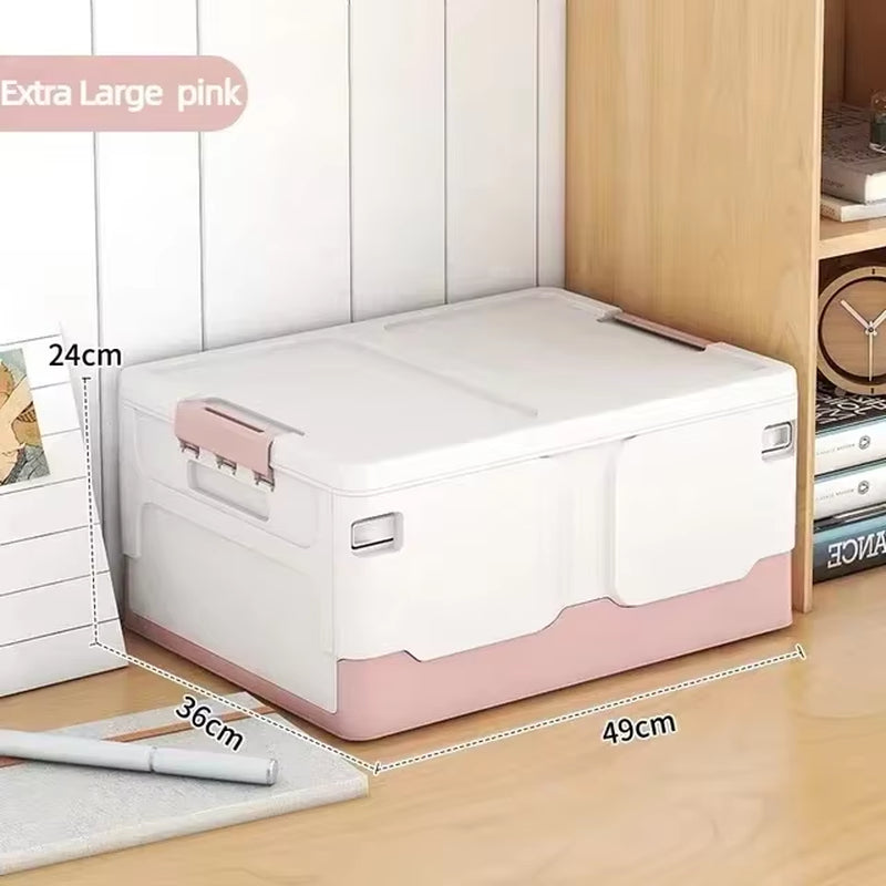 "Foldable Extra Large Storage Box with Lid for Books & Toys"