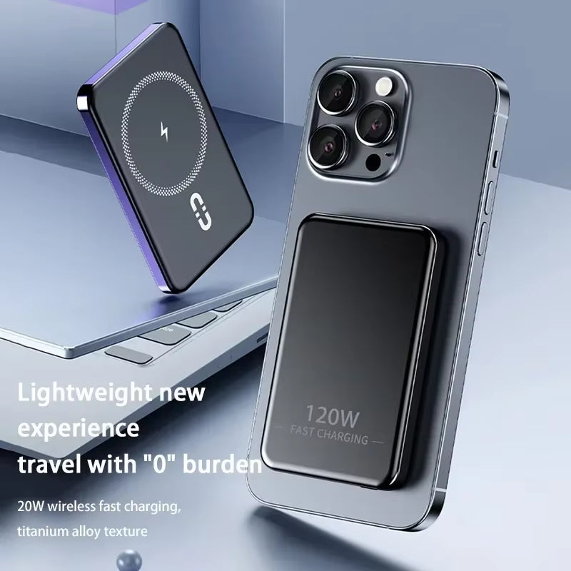 100000mAh MagSafe Power Bank, Wireless Fast Charging for iPhone