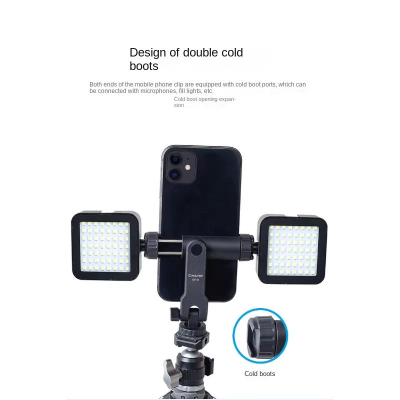 Vertical Phone Mount Clamp for Vlog Shooting & Tripod