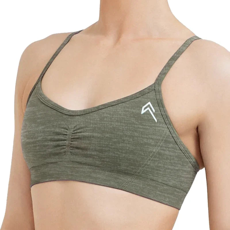 New Effortless Strappy Bralette Seamless Spandex Woman Fitness Elastic Breathable Breast Enhancement Leisure Sports Underwear