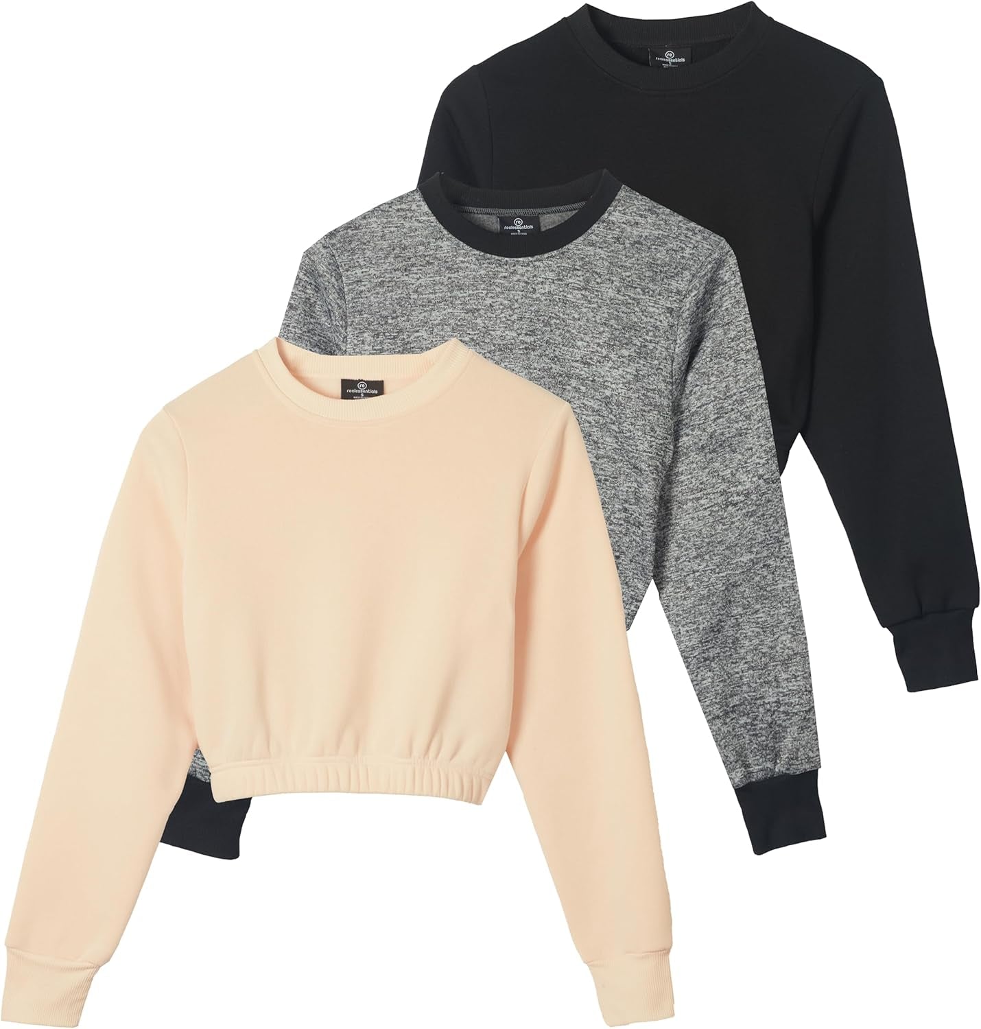 3 Pack: Women's Fleece Cropped Sweatshirt - Plus Size