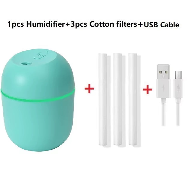 Mini USB Humidifier & Essential Oil Diffuser with LED Lamp