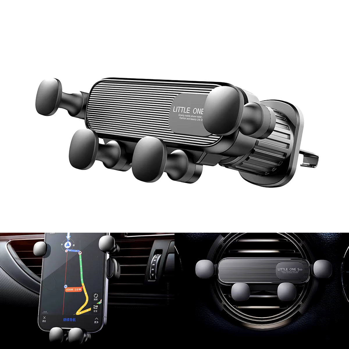 Gravity Car Phone Holder Universal Air Vent Mount for 4.7-7" Phones