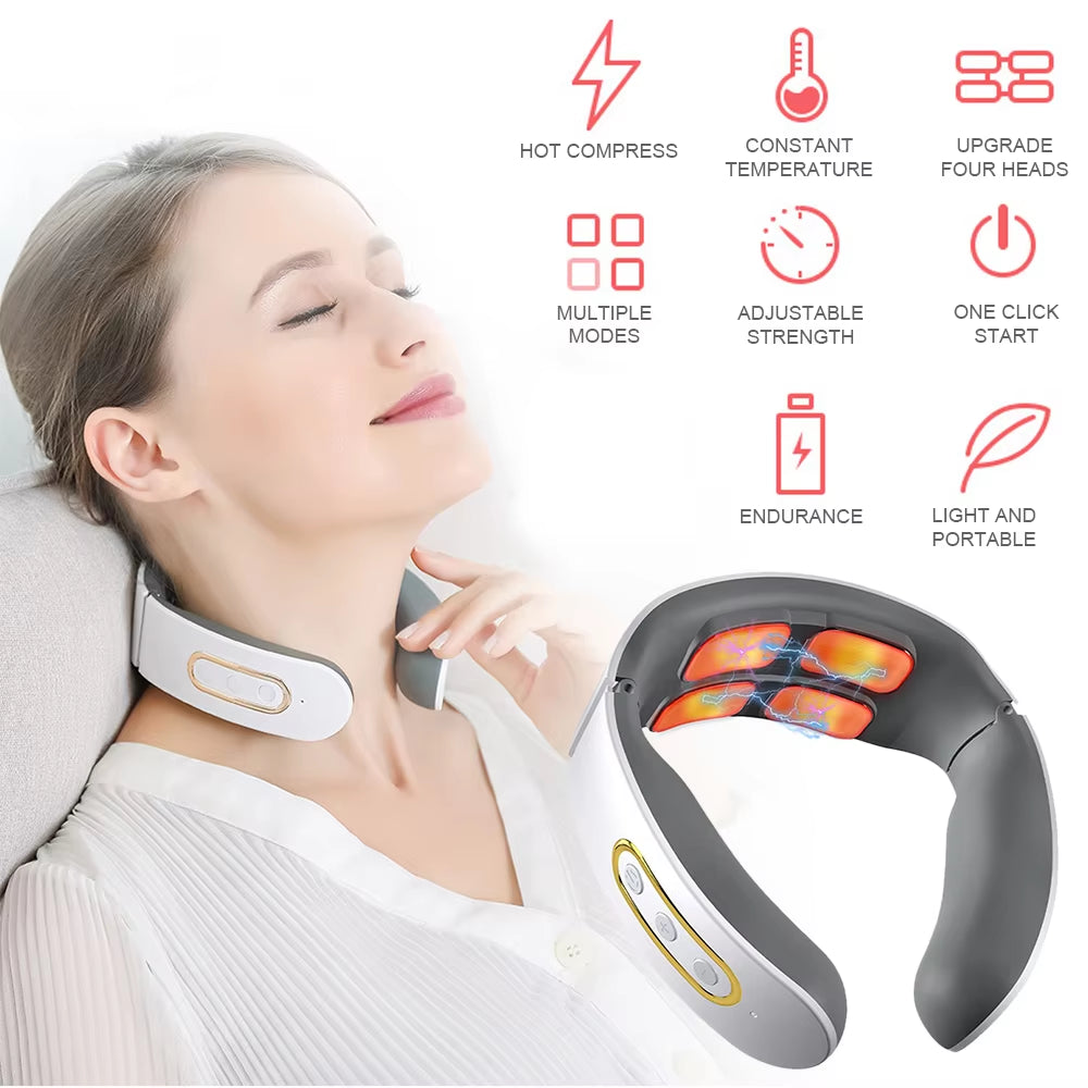 Electric Neck & Shoulder Massager 6 Modes, 9 Heat Levels