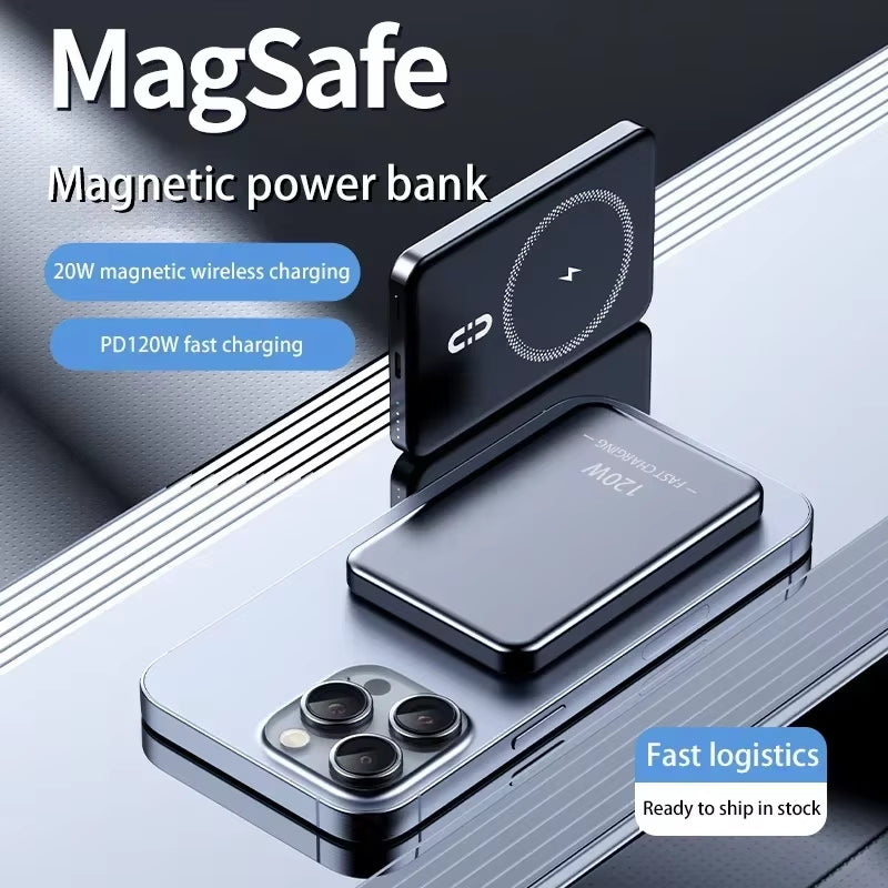 100000mAh MagSafe Power Bank, Wireless Fast Charging for iPhone
