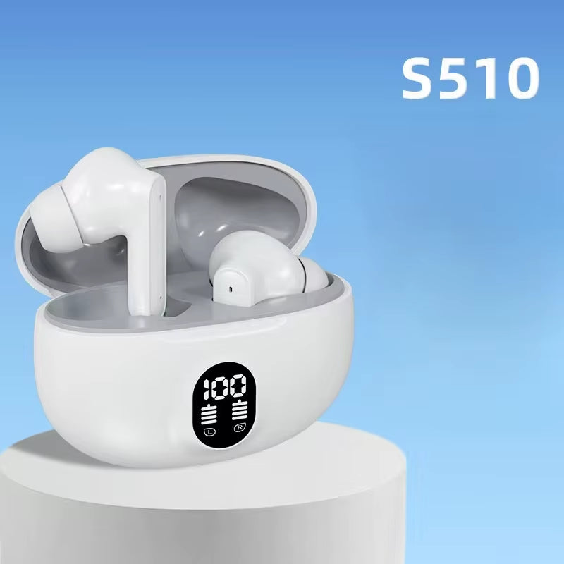 NEW S510 TWS Wireless Headphones LED Power Earphones Digital Display Headset Stereo Sound Bluetooth-Compatible 5.3 for Xiaomi