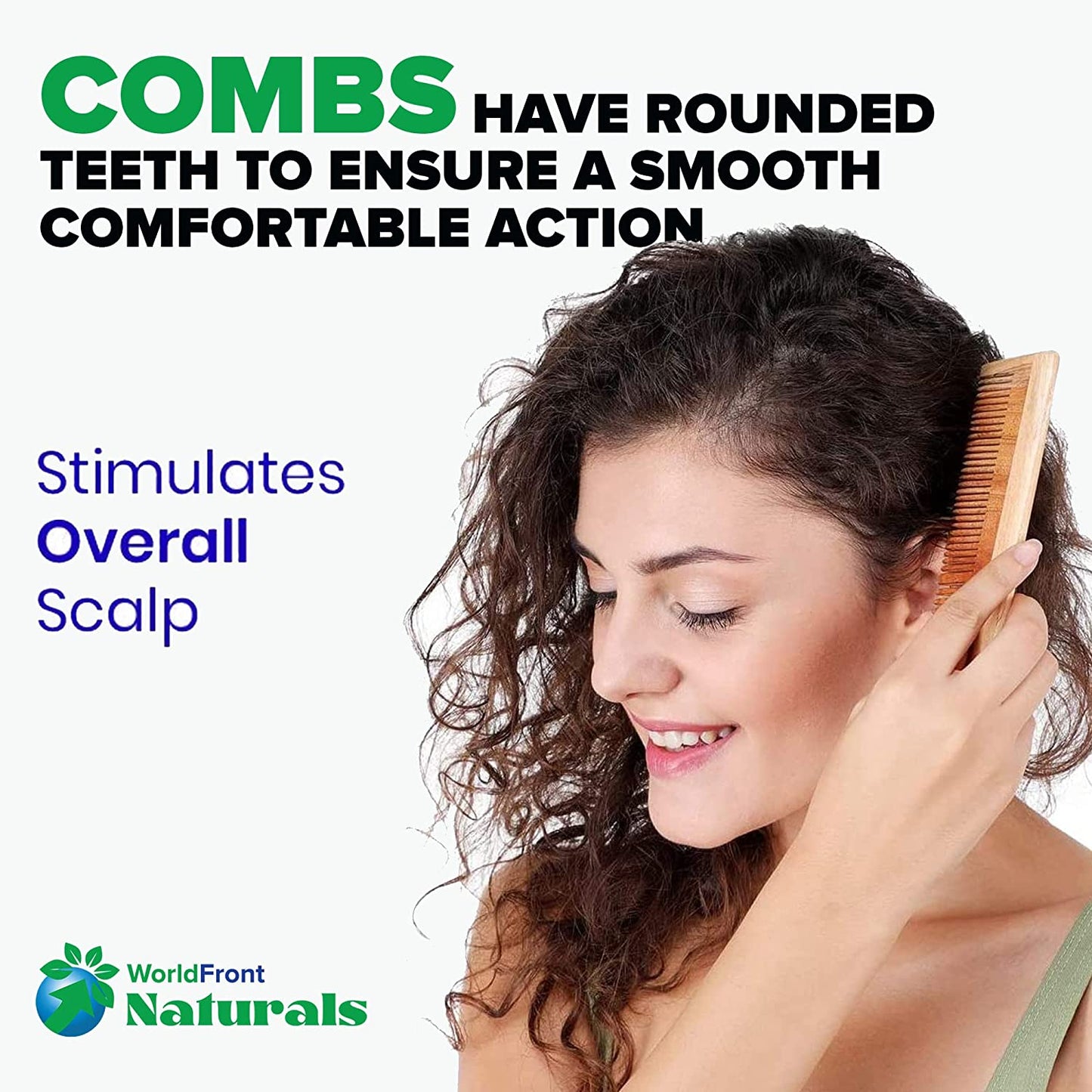 Naturals Natural Large Bamboo Wooden Hair Comb - Eco-Friendly