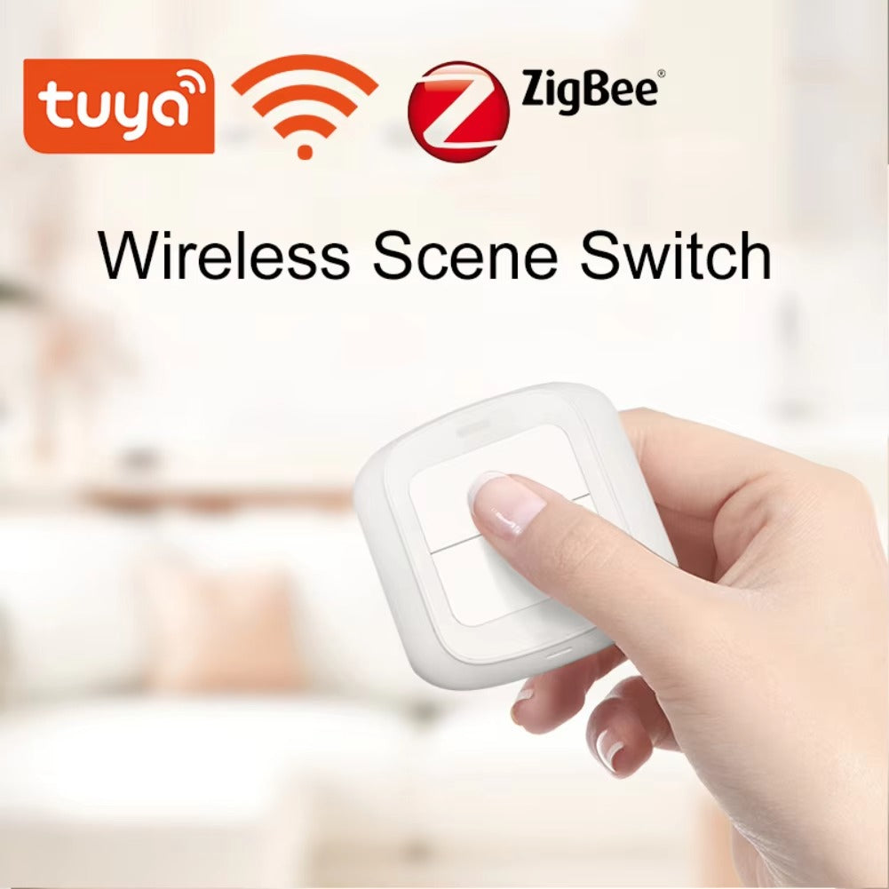 Tuya WiFi/ZigBee Wireless 4/6 Scene Switch Push Button Controller 2 Gang Battery Powered Automation Scenario Smart Life