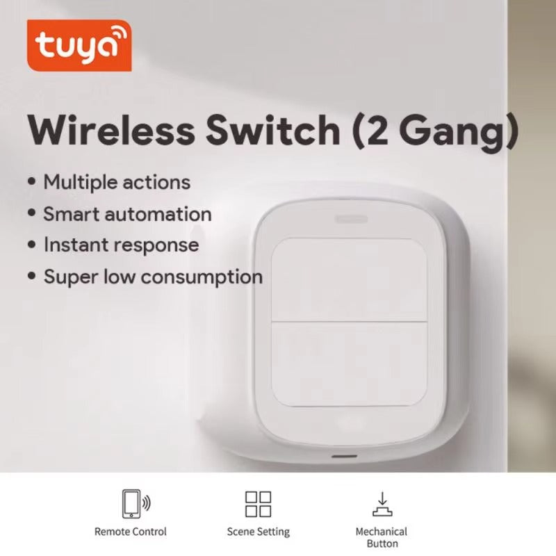 Tuya WiFi/ZigBee Wireless 4/6 Scene Switch Push Button Controller 2 Gang Battery Powered Automation Scenario Smart Life