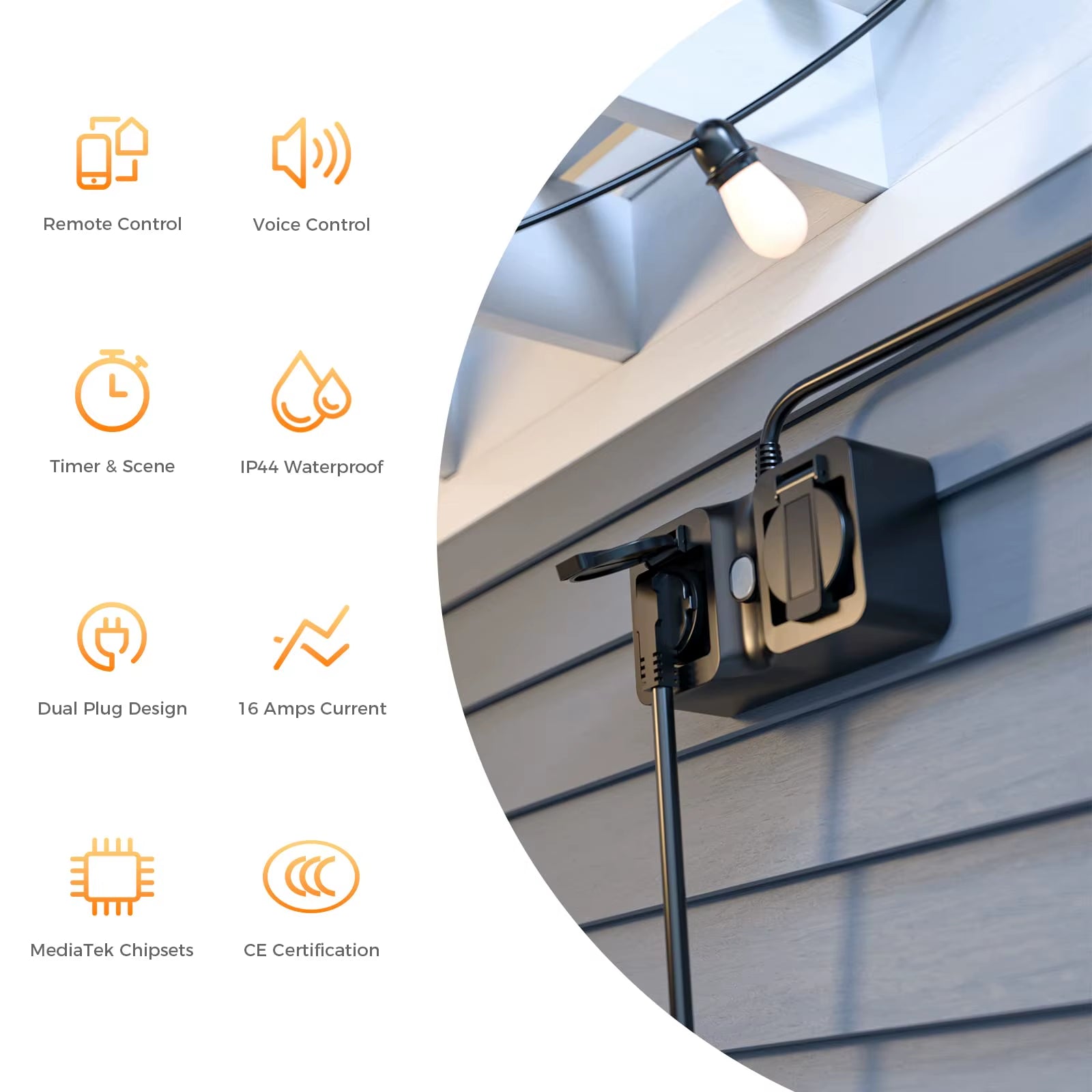 HomeKit Smart Outdoor WiFi Plug, Alexa & Google Compatible