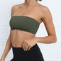 Strapless Sports Bra Women Padded Tube Tops Breathable Wrapped Chest Underwear Yoga Bra