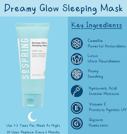 Dreamy Glow Camellia Sleeping Mask – Vegan Korean Skincare