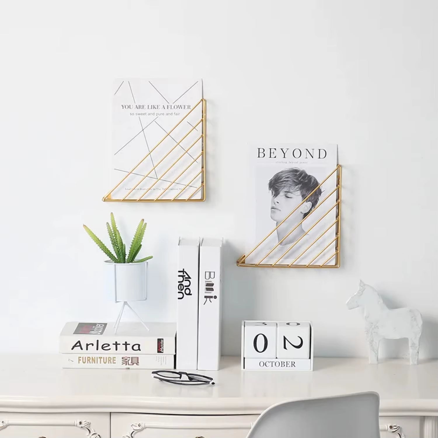 "Nordic Metal Wall-Mounted Magazine & Newspaper Display Rack"
