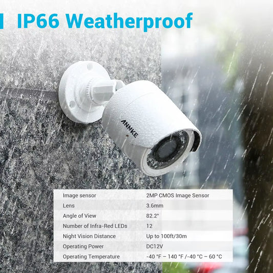 8CH 5MP DVR with 8 Waterproof Outdoor Security Cameras