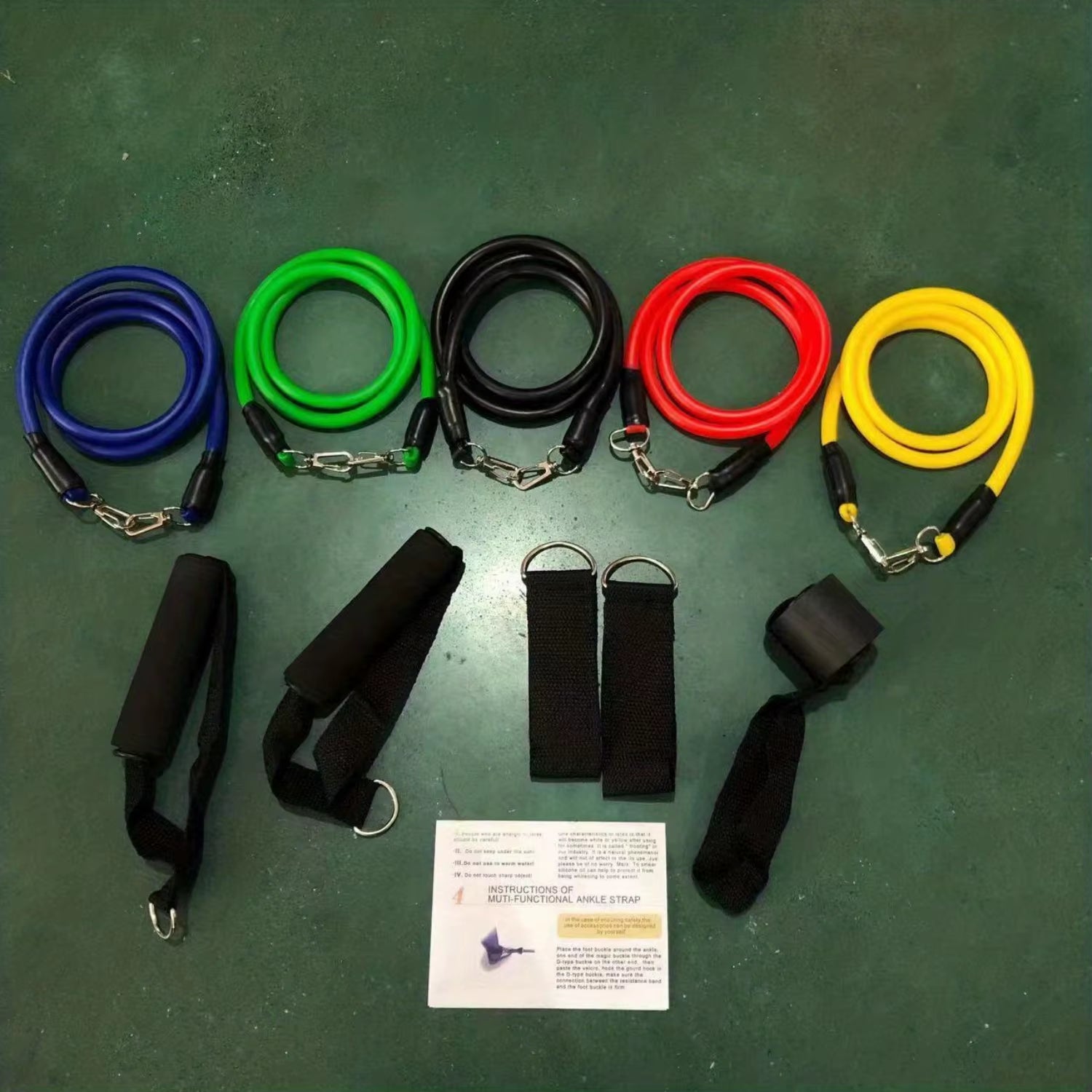 11Pcs TPE Resistance Bands Set with Door Anchor & Straps