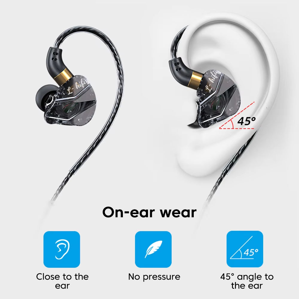 3.5mm Jack Type-C Wired Headphones HIFI Bass Earbuds