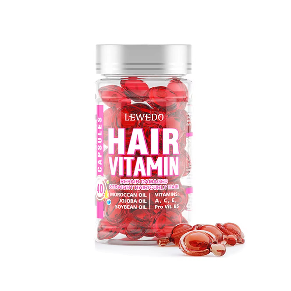 40Pcs Vitamin Hair Care Oil Capsules, Anti-Frizz & Repair